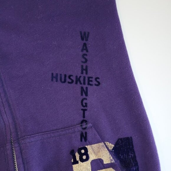 Pink University of Washington Huskey Zip Up Purple & Gold Hoodie Sweatshirt SZ S - Picture 12 of 15